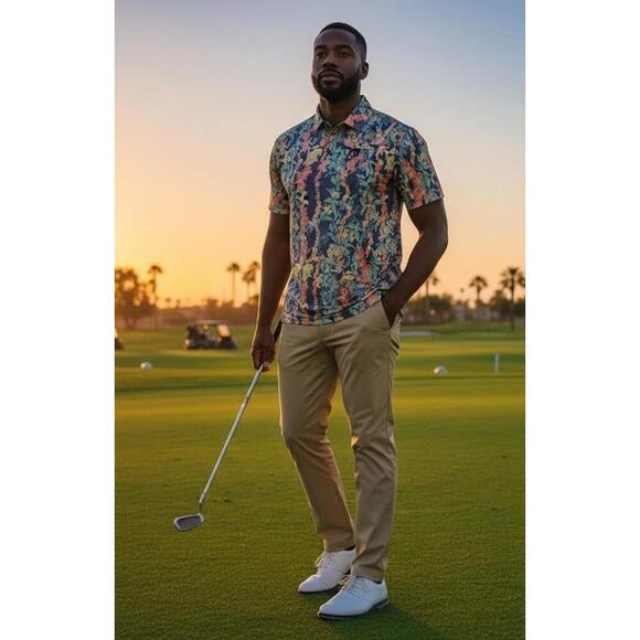 bad birdie Other - NWT Bad Birdie Core Lei'd Golf Polo Shirt Mens Large